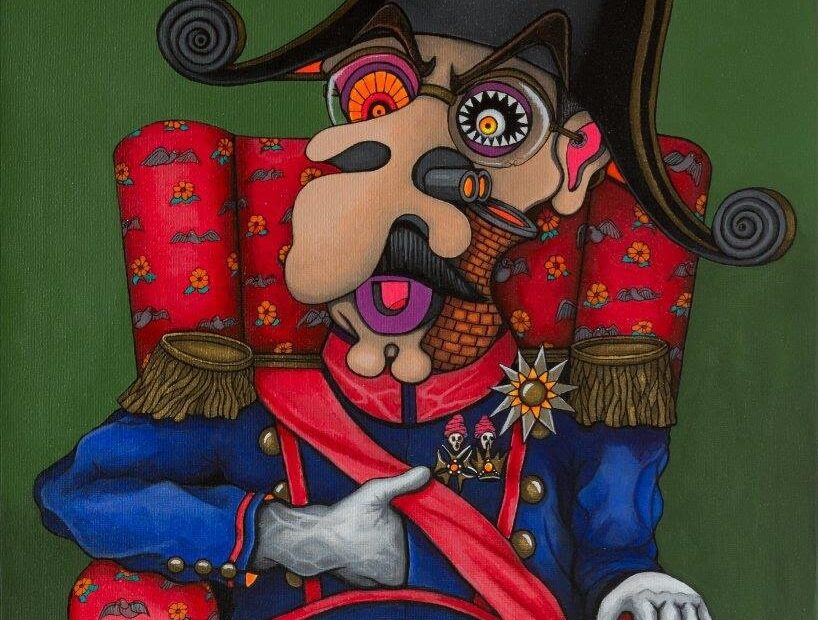 My Uncle Napoleon Syndrome. Acrylic & ink on canvas, 50x40 cm, 2017