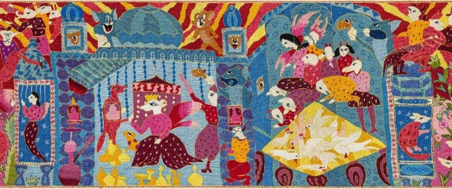 Our Era (Inspired by Kalileh and Demneh) Pateh Douzi on wool fabric 66x190 cm